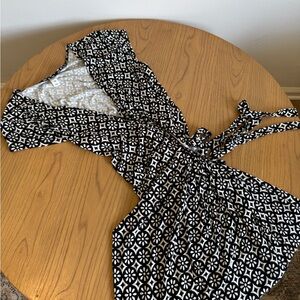 Black and White Midi Dress